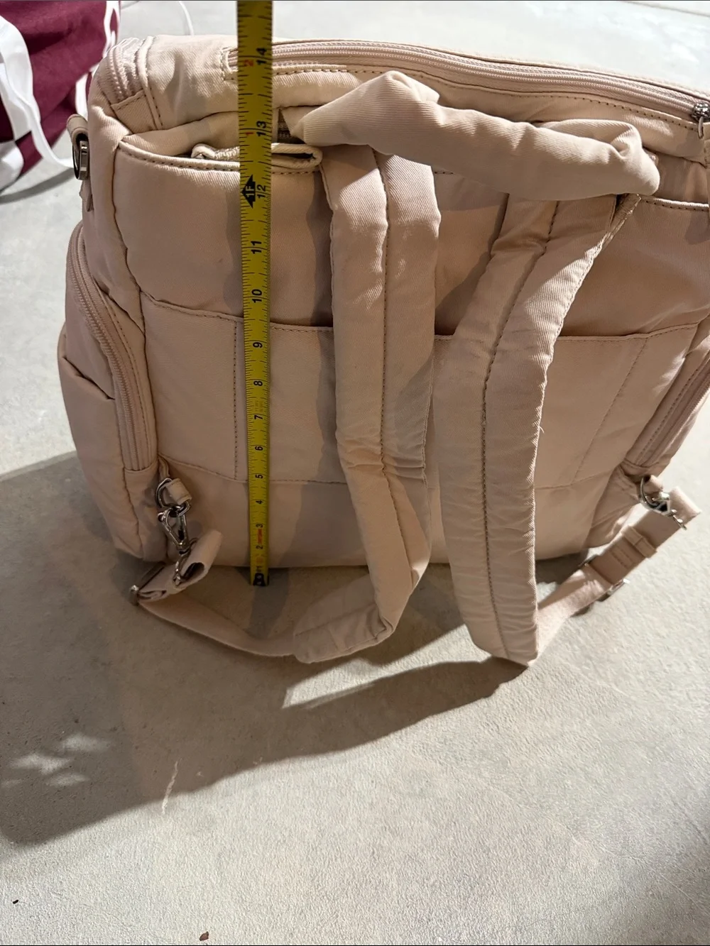 caraa baby diaper bag cream fabric backpack